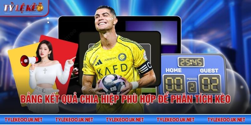 Bảng kết quả chia hiệp phù hợp để phân tích kèo