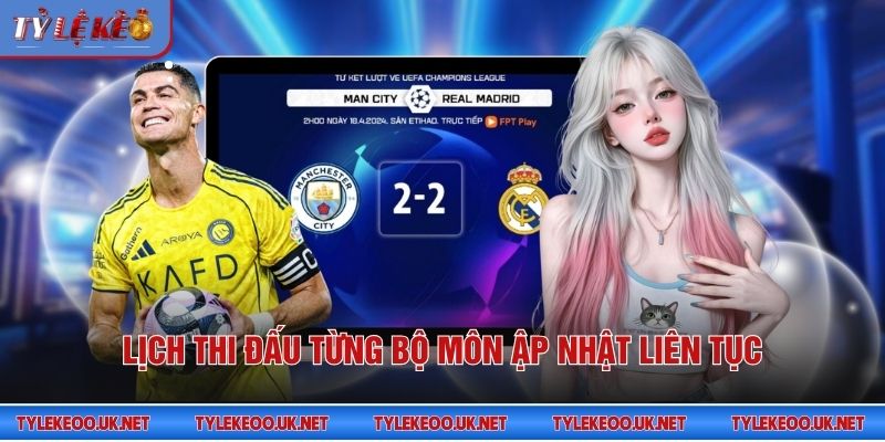 Lịch thi đấu từng bộ môn ập nhật liên tục